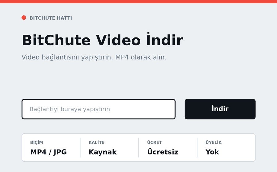 BitChute Video İndir arayüzü