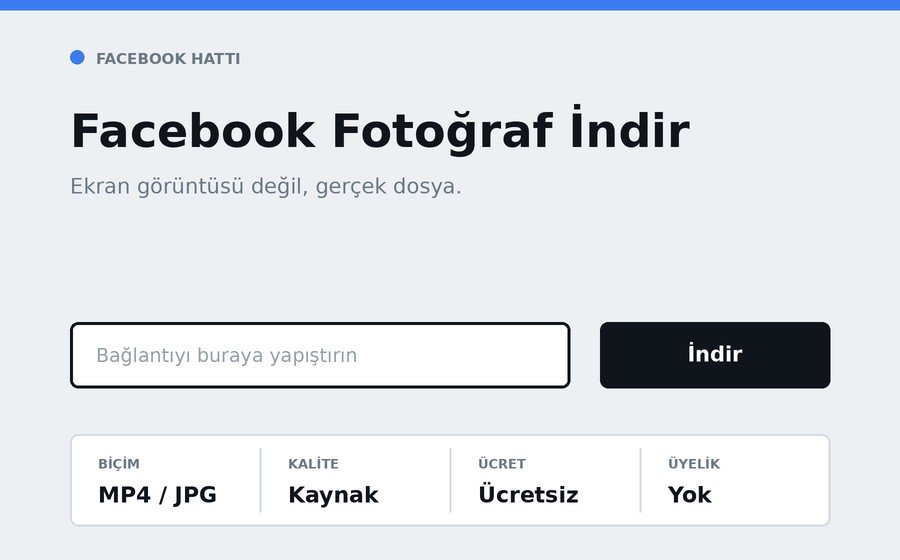 Facebook Fotoğraf İndir arayüzü