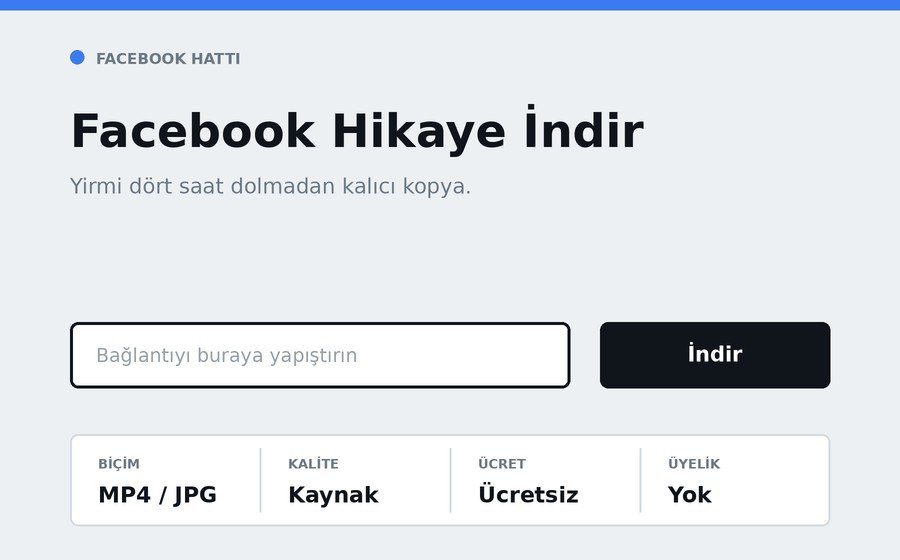 Facebook Hikaye İndir arayüzü