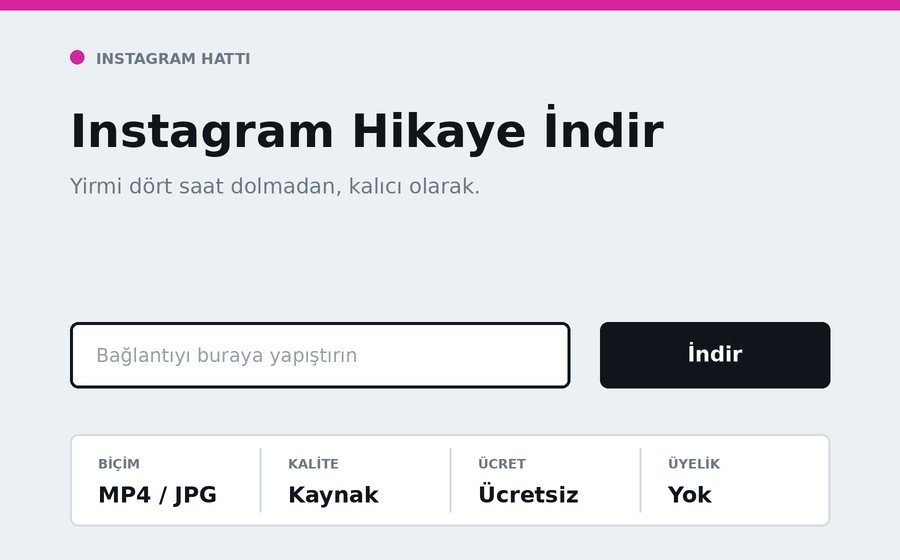 Instagram Hikaye İndir arayüzü