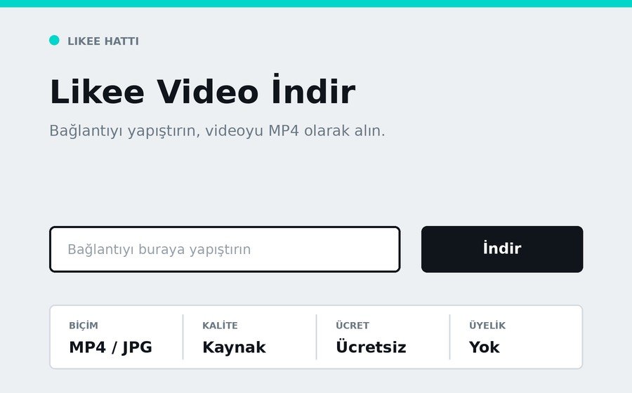 Likee Video İndir arayüzü