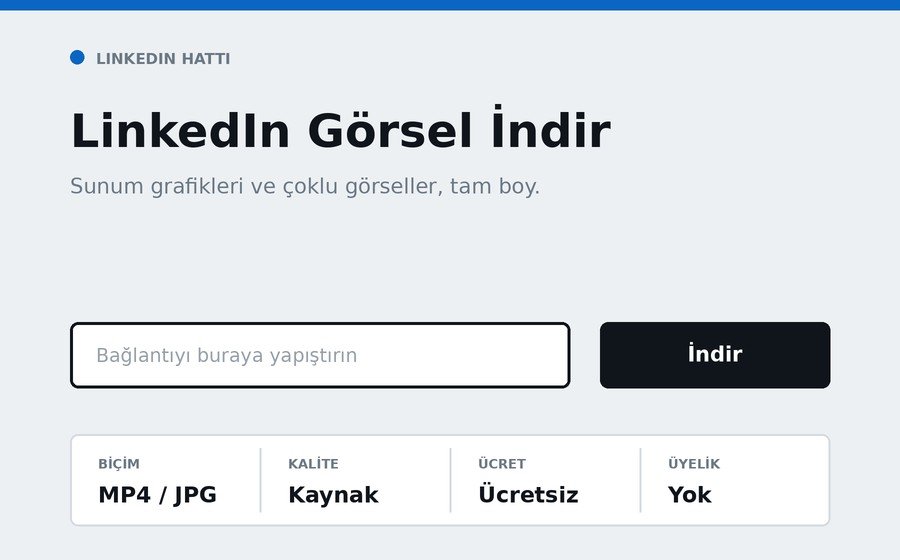 LinkedIn Görsel İndir arayüzü