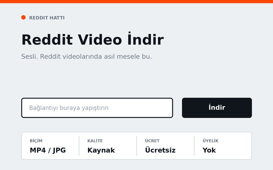 Reddit Video İndir arayüzü
