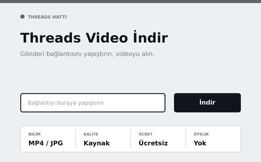 Threads Video İndir arayüzü