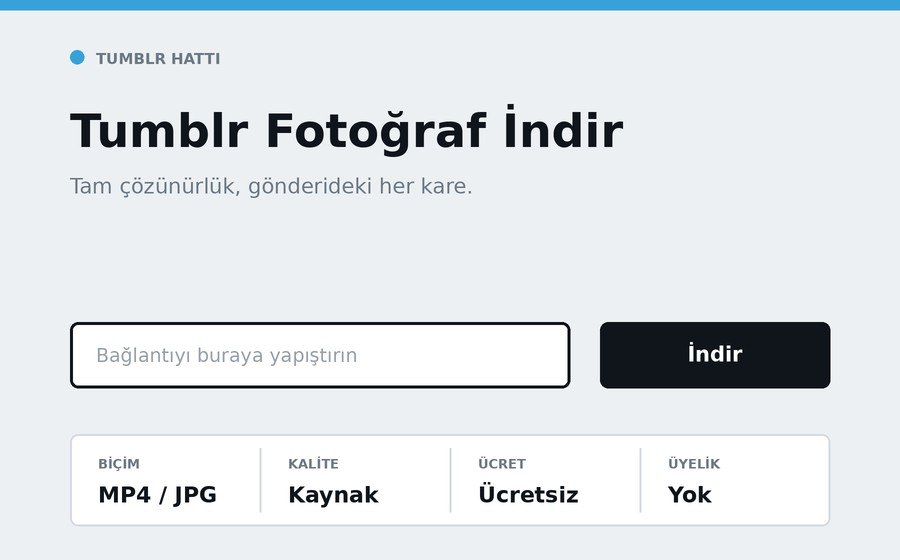 Tumblr Fotoğraf İndir arayüzü